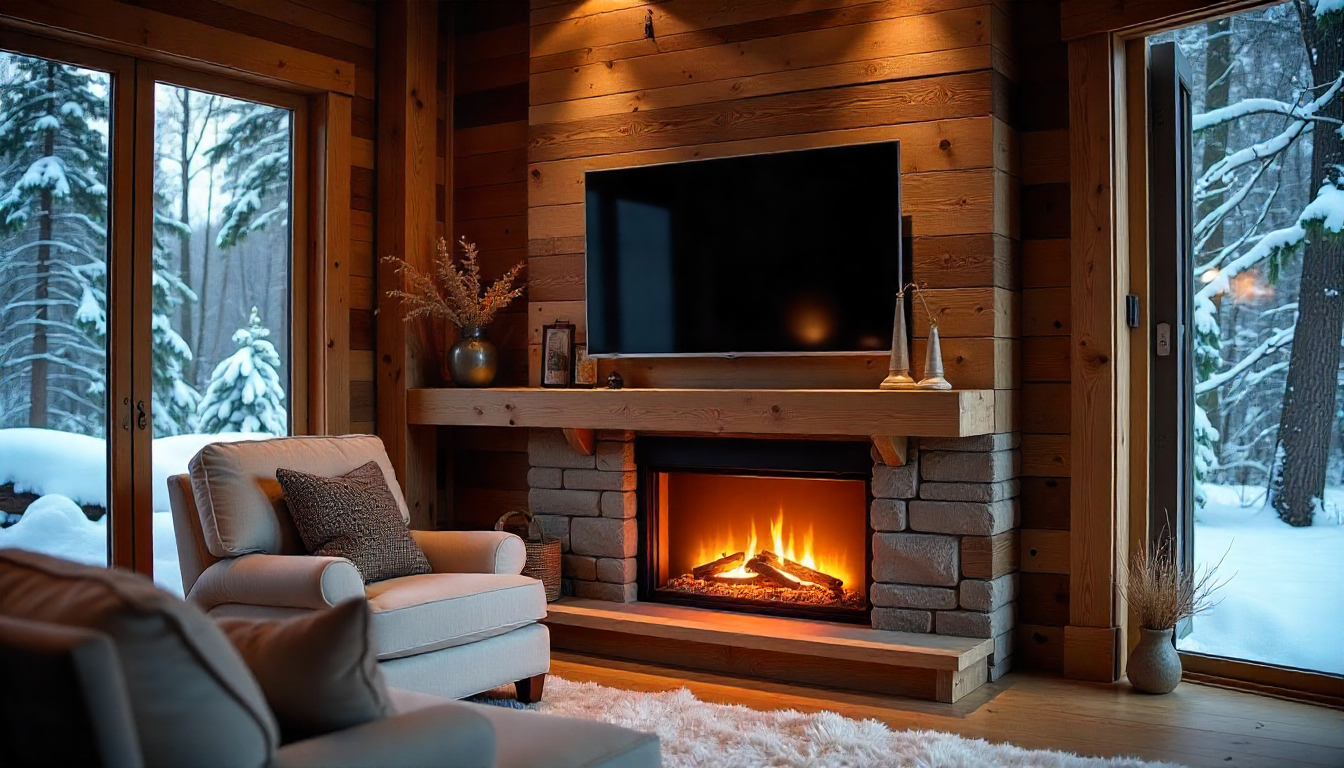 Artistic Divider with Built-in Media Wall