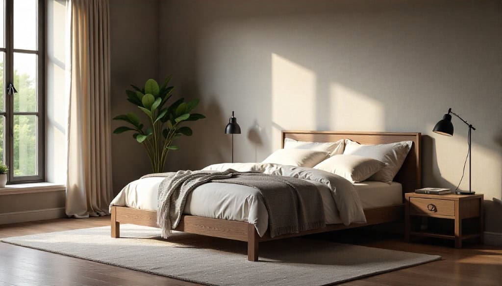 Asymmetrical Dark Wood Shelves