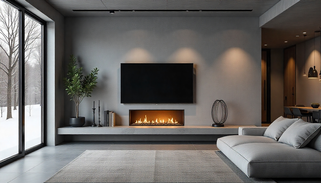 Concrete Finish Divider with TV