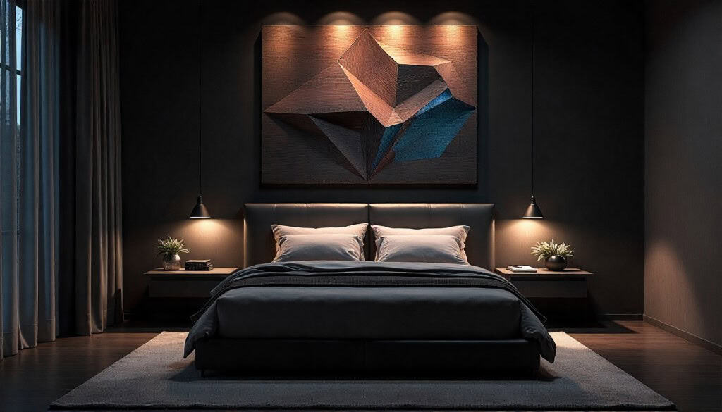Dark Wood Geometric Wall Art