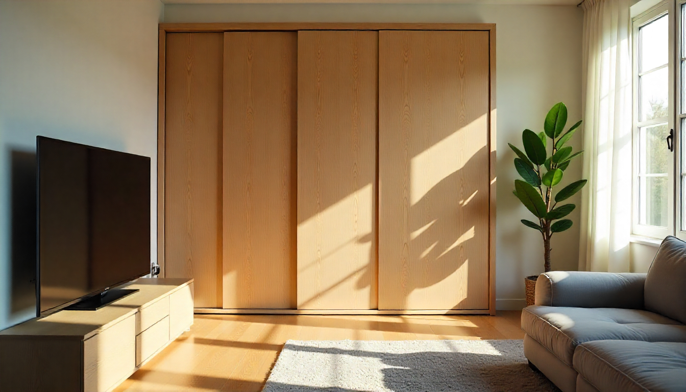 Divider with Sliding Panels and TV Unit