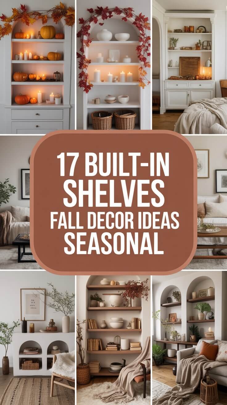 17 Built-In Shelves Fall Decor Ideas For Seasonal Elegance
