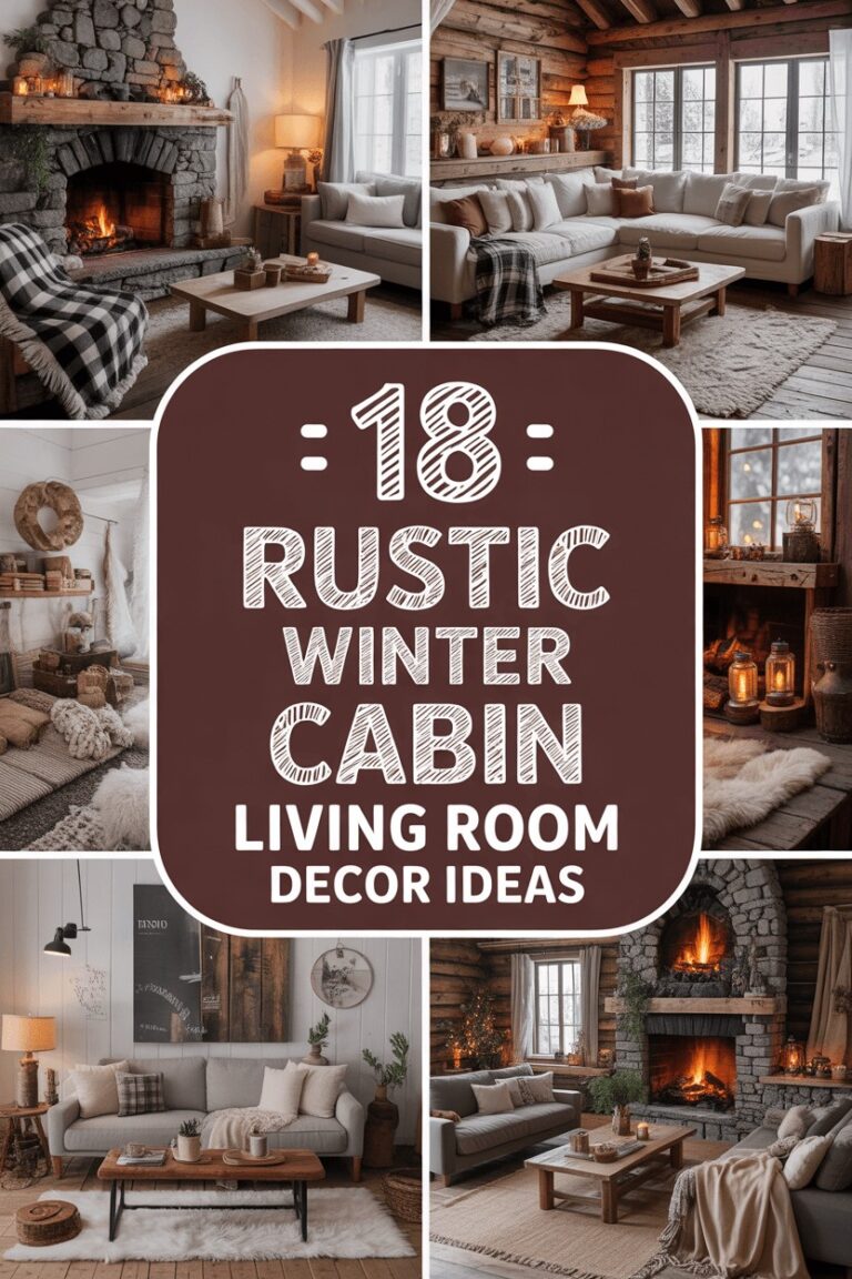 18 Rustic Winter Cabin Living Room Decor Ideas