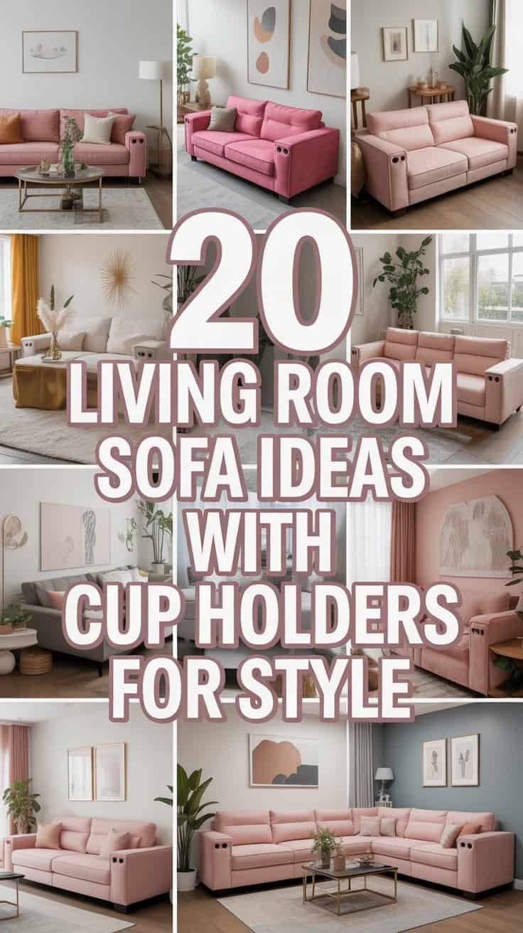 20 Pink Living Room Sofa Ideas with Cup Holders for Style