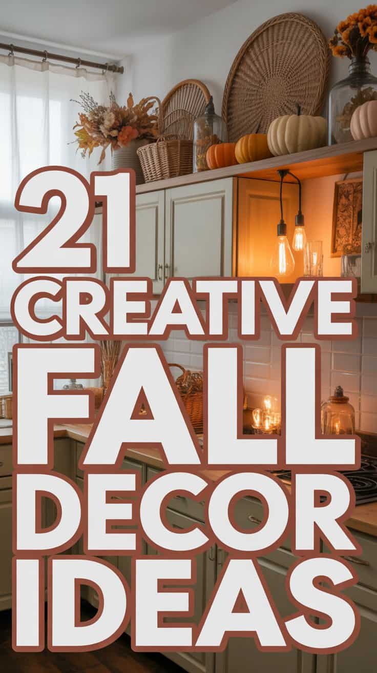 21 Creative Fall Decor Ideas Above Kitchen Cabinets