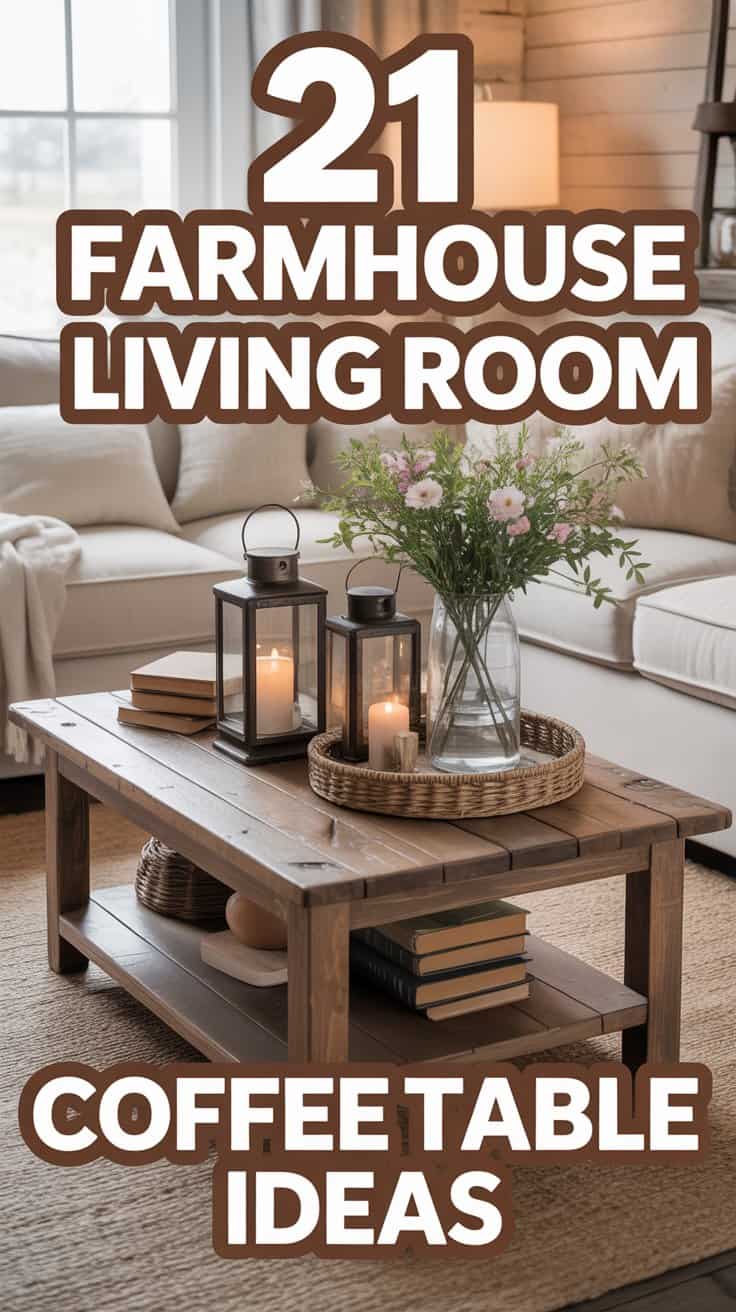 21 Farmhouse Living Room Coffee Table Ideas